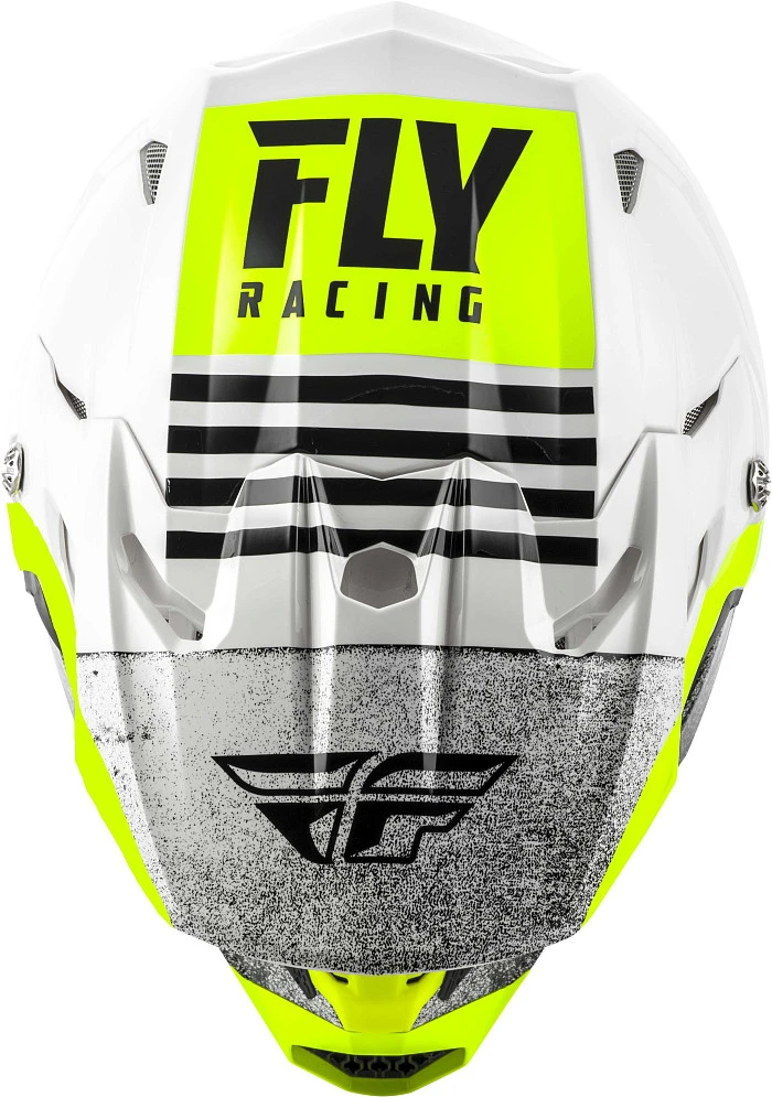 Fly Racing Toxin MIPS Embargo шлем кроссовый, бело-черно-салатовый