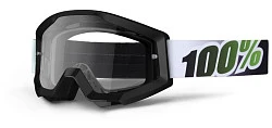 100% Strata Black Lime мотоочки, черно-зеленый, прозрачная линза