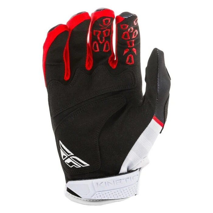 Fly Racing Kinetic K120 2020 мотоперчатки, черно-бело-красный