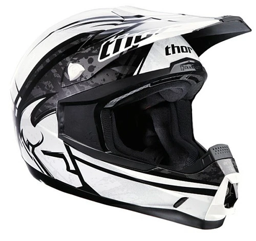 Thor Quadrant Splatter шлем кросс, черно-белый