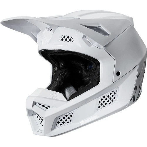 Fox Racing V3 Solids White/Silver шлем кроссовый