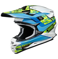 Shoei VFX-W Turmoil TC-2 шлем кроссовый, сине-белый