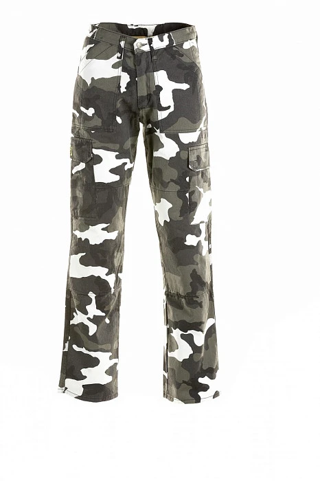 First J04 Cargo Camo мотоджинсы с кевларом, белый камуфляж