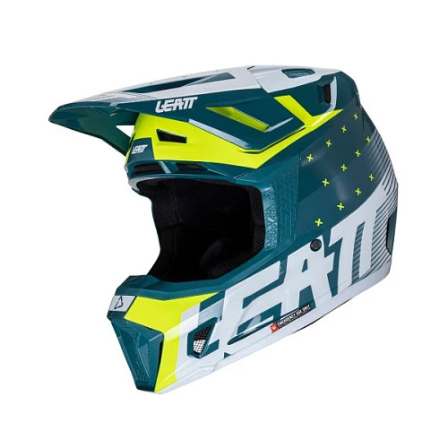 Leatt Kit Moto 7.5 V24 Acid Fuel шлем кроссовый + Velocity 4.5 мотоочки