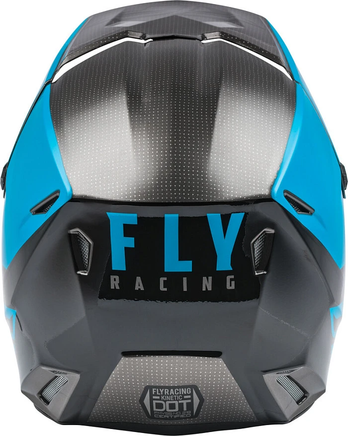 Fly Racing Kinetic Straight Edge шлем кроссовый, сине-серо-черный