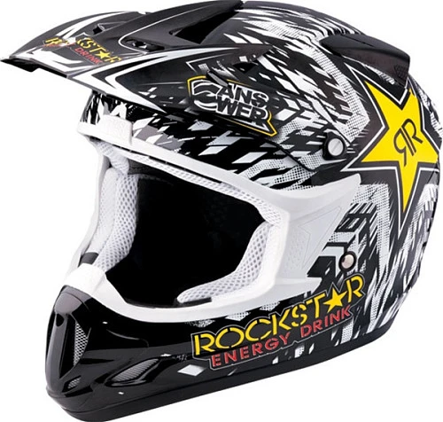 Answer Racing Rockstar Comet шлем кросс, чернл-бело-желтый