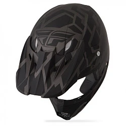 Fly Racing Kinetic Block Out шлем кроссовый, черно-серый матовый