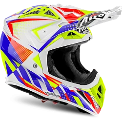 Airoh Aviator 2.2 шлем внедорожный, бело-желто-синий