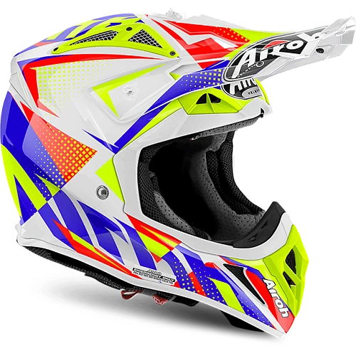 Airoh Aviator 2.2 шлем внедорожный, бело-желто-синий
