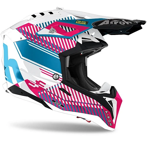 Airoh Aviator 3 Wave Pink Chrome шлем внедорожный, розовый