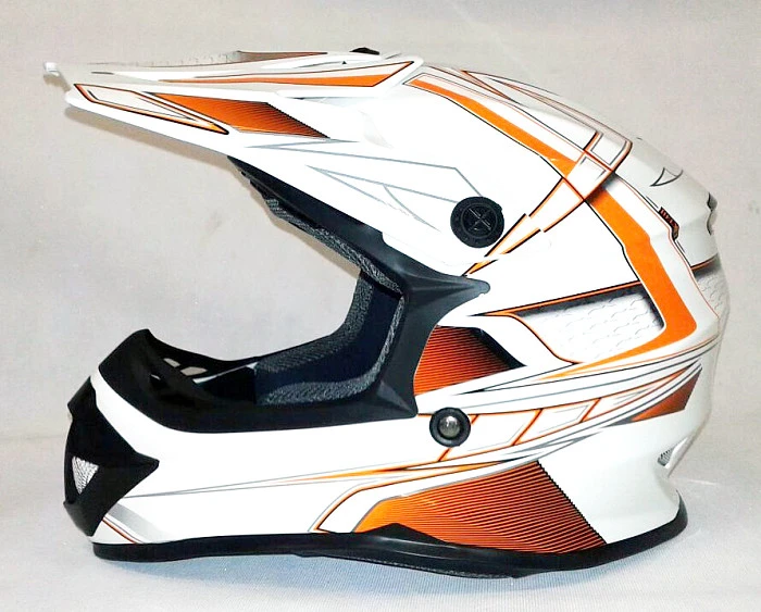Ataki SC-15 Rift шлем кроссовый детский, бело-оранжевый