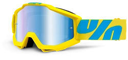 100% Accuri Fiji/Mirror Blue Lens мотоочки, желто-синий, зеркальная синяя линза