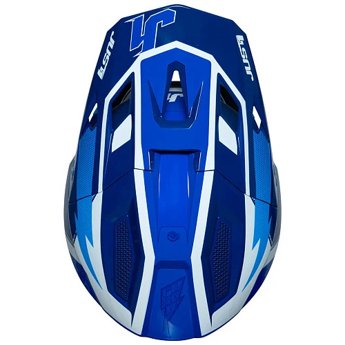 Just1 J40 Flash White Blue шлем кроссовый, бело-синий