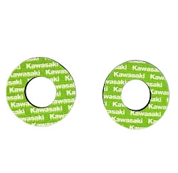 SM-Parts Kawasaki донаты на грипсы (накладки на ручки руля), зелёный
