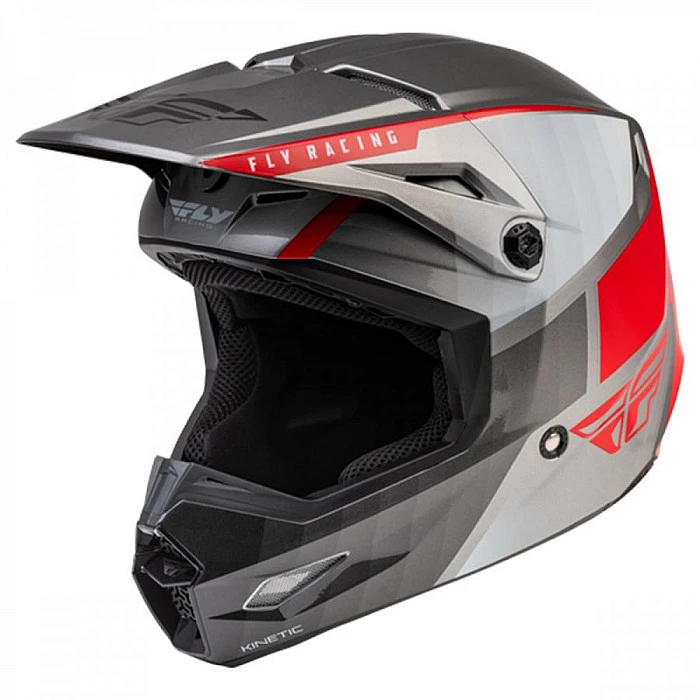 Fly Racing Kinetic Drift шлем кроссовый, серо-красный
