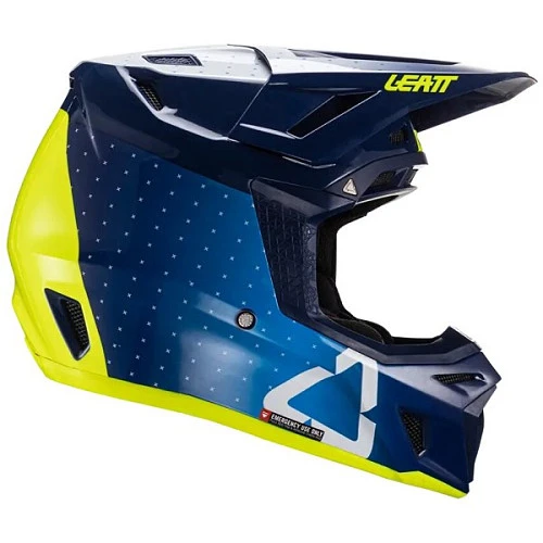 Leatt Kit Moto 8.5 V24 Blue шлем кроссовый + Velocity 5.5 мотоочки, синий