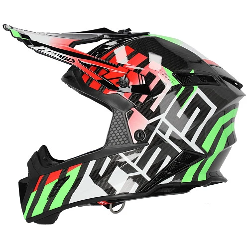 Acerbis Steel Carbon 22-06 Green/Red шлем внедорожный, зелено-красный