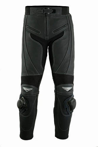 First M815 мотоштаны кожаные с защитой, черный