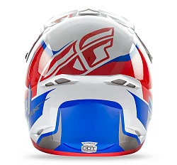 Fly Racing Kinetic Fullspeed 2017 шлем кроссовый, бело-красно-синий