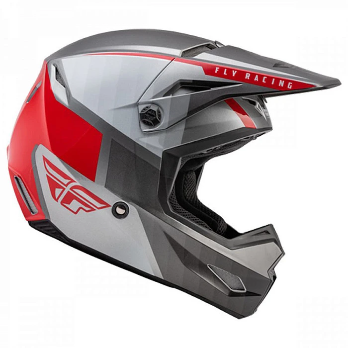 Fly Racing Kinetic Drift шлем кроссовый, серо-красный