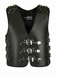 First V709 Жилет мужской клубный кожа 4мм, XS-3XL.