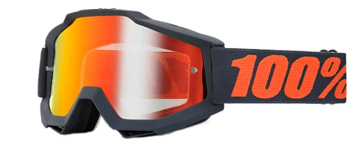 100% Accuri Matte Gunmetal Mirror Red Lens мотоочки