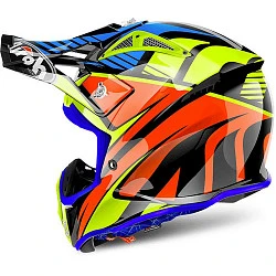 Airoh Aviator 2.2 Double Black шлем внедорожный, красно-сине-желтый