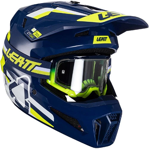Leatt Kit Moto 3.5 V24 Blue шлем кроссовый + Velocity 4.5 мотоочки