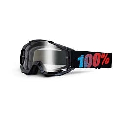 100% Accuri Youth мотоочки детские, черно-сине-красный, прозрачная линза