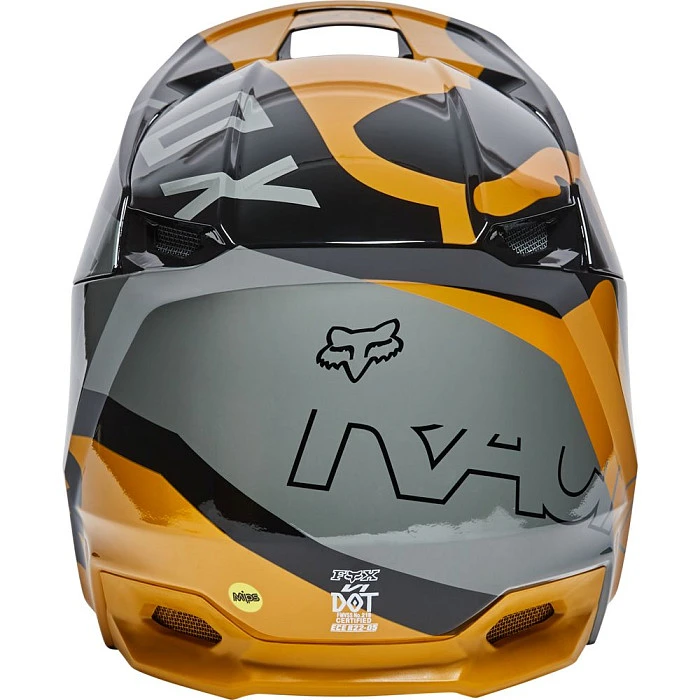 Fox Racing V1 Skew 2022 Black/Gold шлем кроссовый