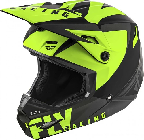 Fly Racing Elite Vigilant шлем кроссовый, салатово-черный