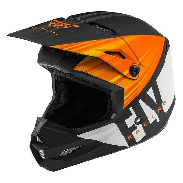 Fly Racing Kinetic K220 2020 шлем кроссовый, оранжево-черно-белый матовый
