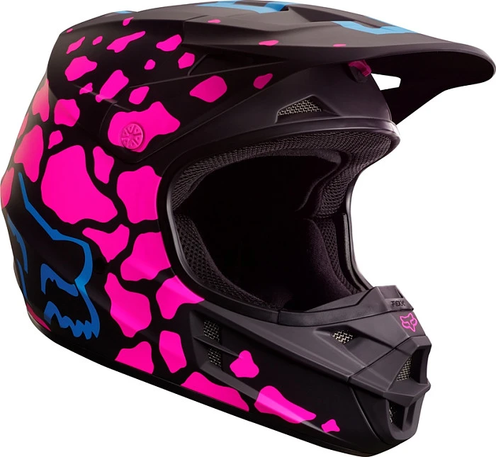 Fox Racing V1 Grav шлем кроссовый, черно-розовый