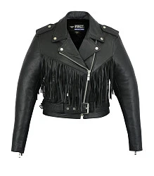 First L115FR Косуха кожаная женская с бахромой