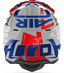 Airoh Wraap Street Grey Metal шлем внедорожный, серо-красно-синий