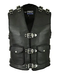 First V705 Жилет мужской с оплеткой кожа 2мм, XS-3XL