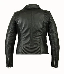 First L119 СС Косуха женская кожаная с двумя молниями, черный