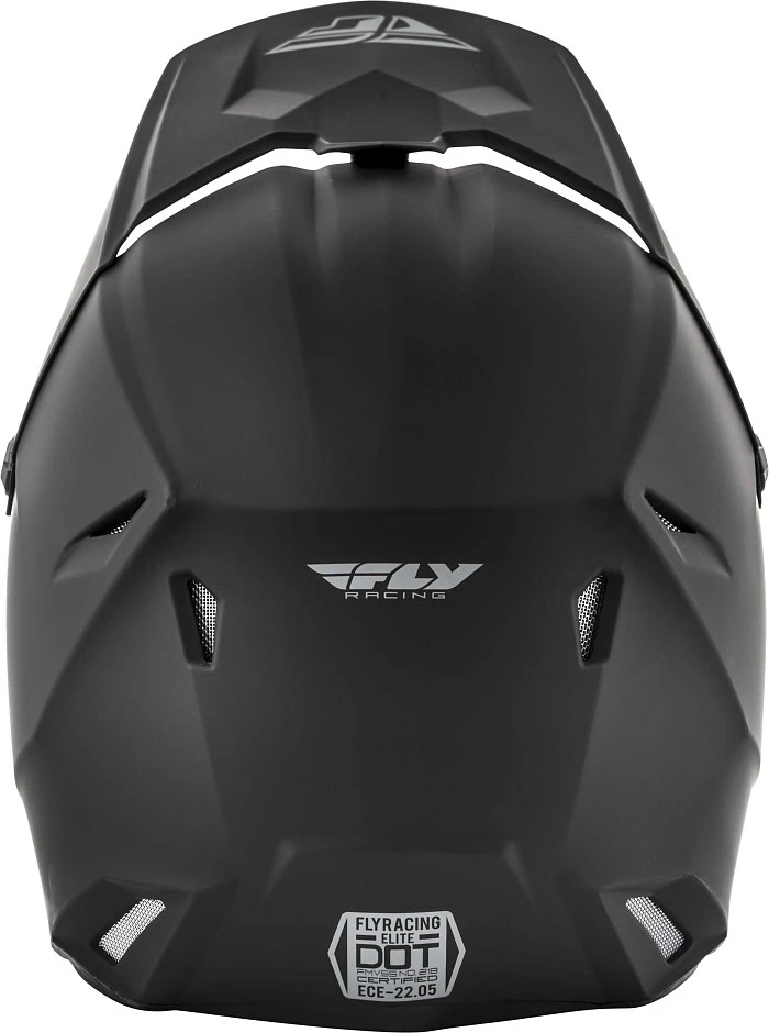 Fly Racing Elite Solid шлем кроссовый, черный матовый