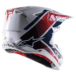 Alpinestars Supertech M10 Carbon Meta2 White/Red/Blue Glossy шлем кроссовый