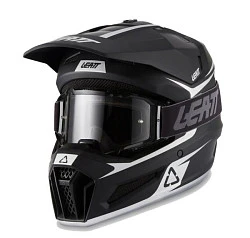 Leatt Kit Moto 3.5 Jr V27 Black шлем подростковый + Vizion 2.5s мотоочки, черный