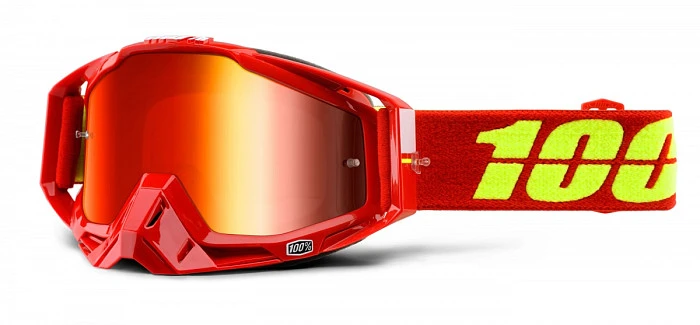 100% Racecraft Corvette/Mirror Red Lens мотоочки, красно-желтый, зеркальная красная линза