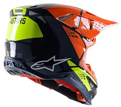Alpinestars Supertech M8 Factory Dark Blue/Orange/Yellow Fluo шлем кроссовый