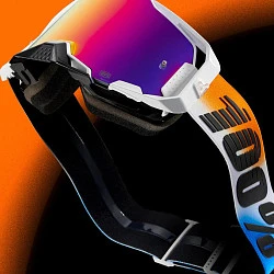 100% Armega Hiper United / Mirror Red/Blue Lens мотоочки, красно-синяя зеркальная линза