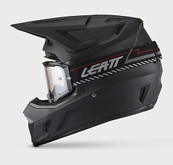 Leatt Kit Moto 7.5 V27 Stealth Black шлем кроссовый + Velocity 4.5 мотоочки, черный