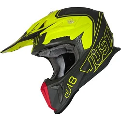 Just1 J18 Vertigo шлем кроссовый, красно-серо-желтый матовый