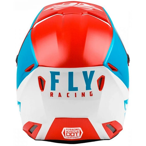 Fly Racing Kinetic Straight Edge шлем кроссовый детский, красно-бело-синий
