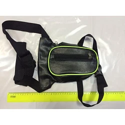 Мотокутюрье сумка на бедро, кожзам, черный