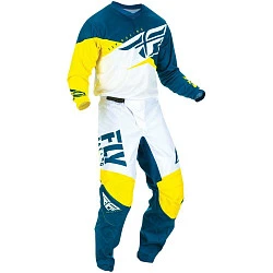Fly Racing F-16 2019 комплект подростковый, желто-бело-синий
