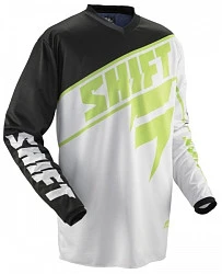 Shift Racing Assault джерси, черно-салатово-белый