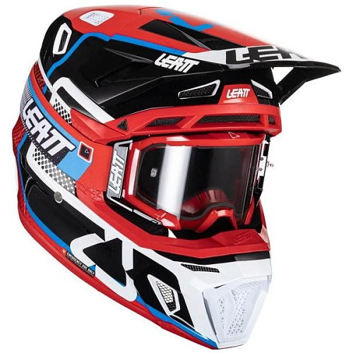 Leatt Kit Moto 8.5 V24 Red шлем кроссовый + Velocity 5.5 мотоочки, красный